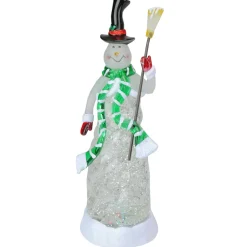 Led Lighted Color Changing Snowman Christmas Glittering Snow Dome 11"