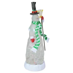 Led Lighted Color Changing Snowman Christmas Glittering Snow Dome 11"