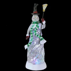 Led Lighted Color Changing Snowman Christmas Glittering Snow Dome 11