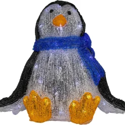 12" Led Lighted Commercial Grade Acrylic Baby Penguin Christmas Display Decoration