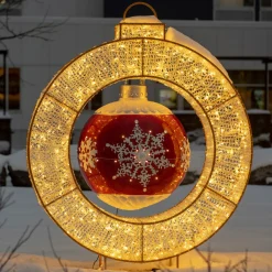 7.7' Led Lighted Commercial Grade Christmas Ornament Ring Display Decoration