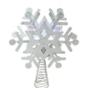 11.5" Led Lighted Decorative Snowflake Christmas Tree Topper With Projector