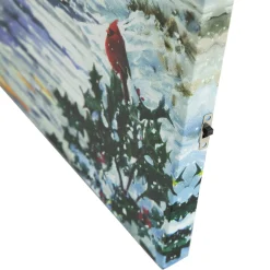 Led Lighted Fiber Optic Snowy Christmas Village Canvas Wall Art 11.75