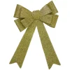 24" Led Lighted Gold Tinsel Bow Christmas Decoration