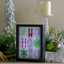 9" Led Lighted "Ho, Ho, Ho" With Snowflakes Christmas Wall Art