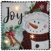 12" Led Lighted 'Joy' Snowman Christmas Canvas Wall Art