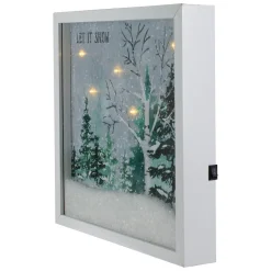Led Lighted Let It Snow Winter Forest Christmas Canvas Wall Art 10