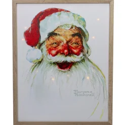 19" Led Lighted Norman Rockwell 'santa Claus' Christmas Wall Art