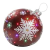 18" Led Lighted Red Jeweled Commercial Christmas Ball Ornament With Snowflake