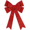 24" Led Lighted Red Tinsel Bow Christmas Decoration