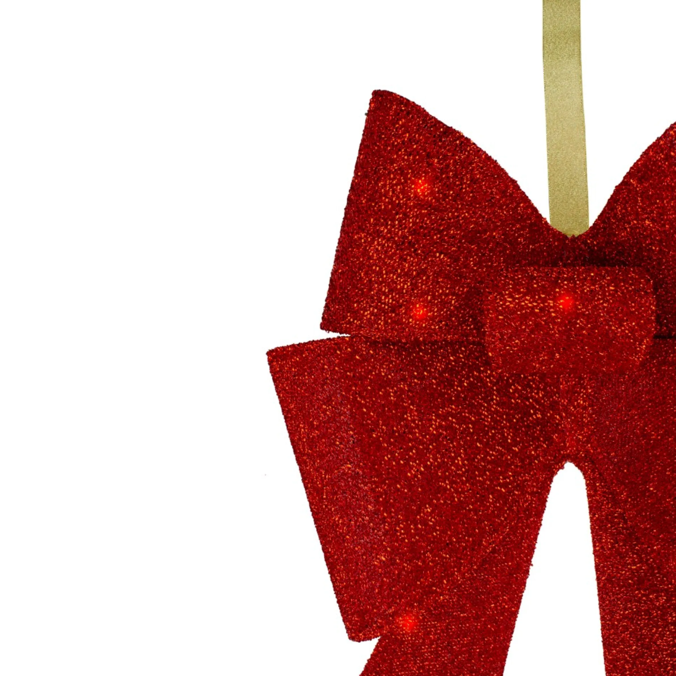 26" Led Lighted Red Tinsel Bow Christmas Decoration
