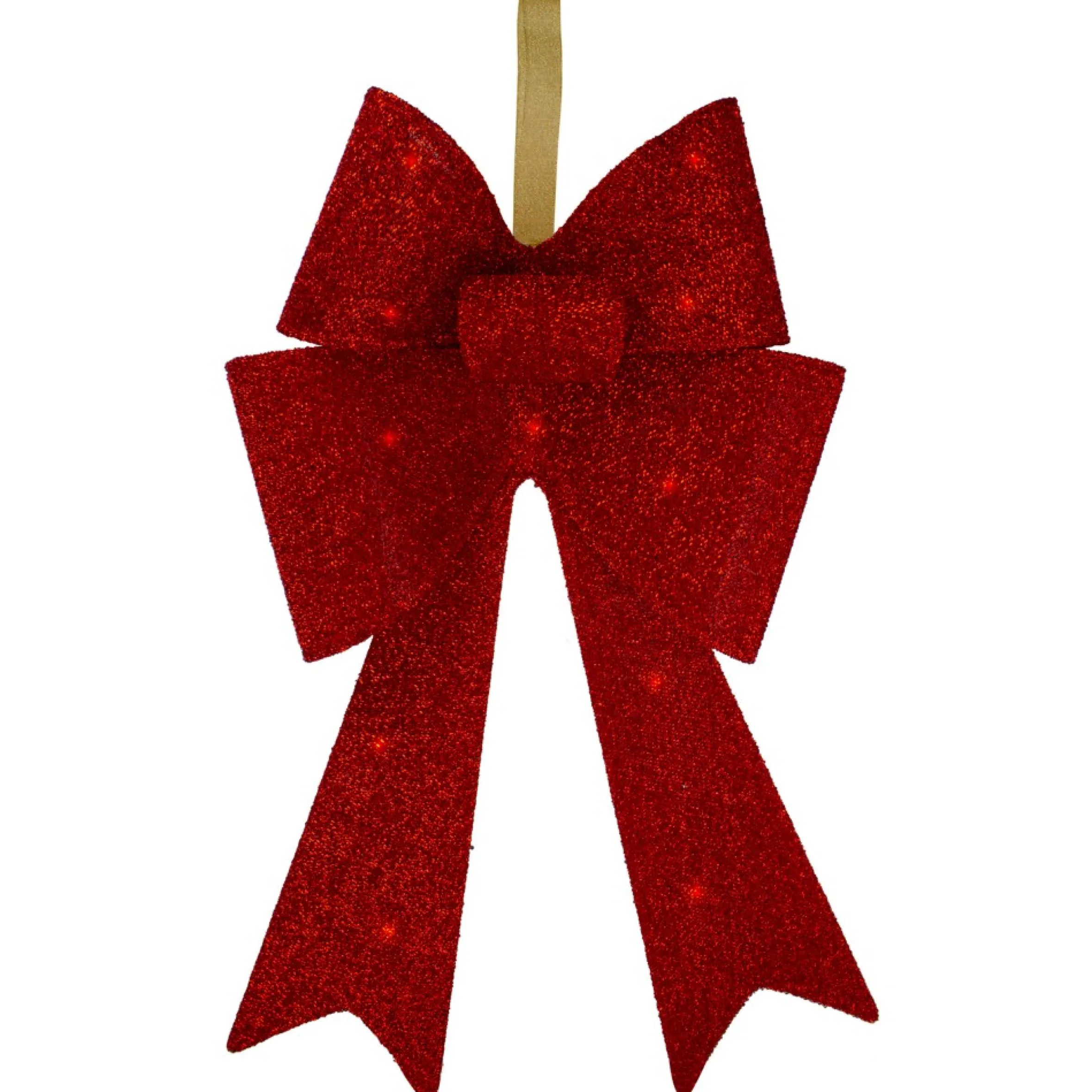26" Led Lighted Red Tinsel Bow Christmas Decoration