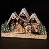 17.75" Led Lighted Santa Flying Over Sled Christmas Village Decoration