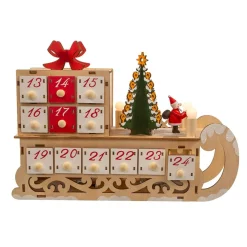 8.25" Led Lighted Santa Sleigh Christmas Advent Calendar