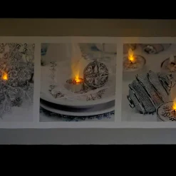 Led Lighted Shimmering Silver Splendor Christmas Canvas Wall Art 11.75