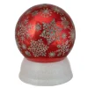6.5" Led Lighted Shiny Red Snowflake Water Globe Tabletop Decoration