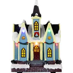 6" Led Lighted Snowy Church Christmas Village Display Piece