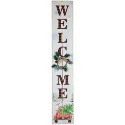 31.75" Led Lighted Welcome Sign With Truck Christmas Sign