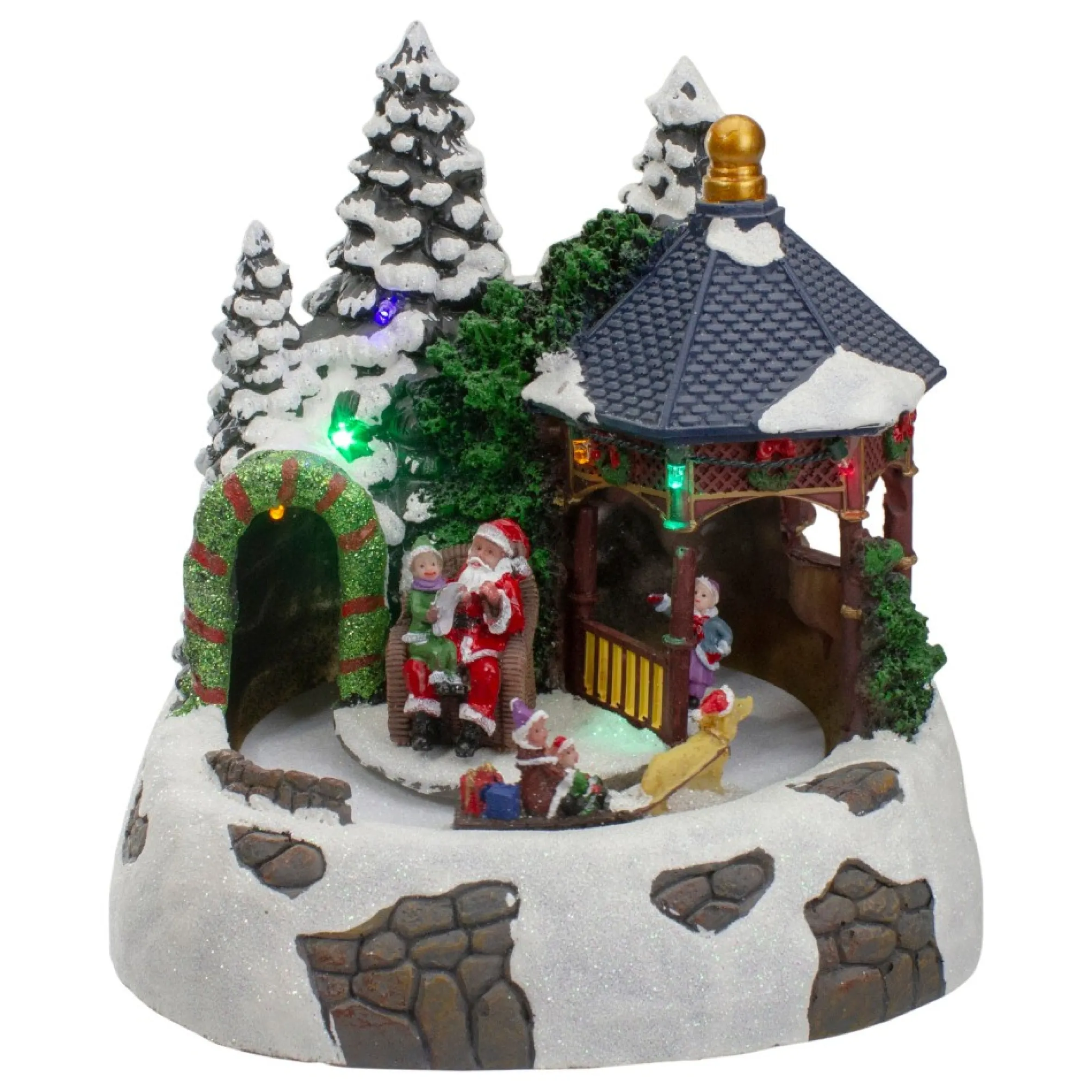 10" Lighted And Animated Christmas Scene With Santa Claus