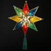 8" Lighted Clear 8-Point Star Christmas Tree Topper - Multi Lights