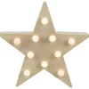 9.25" Lighted 5 Point Wooden Star Christmas Tabletop Decor
