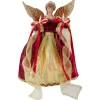 13.5" Lighted Red And Gold Angel With Wings Christmas Tree Topper - Clear Lights