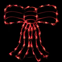14" Lighted Red Bow Christmas Window Silhouette Decoration