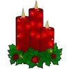 17.5" Lighted Red Three Candles Christmas Window Silhouette