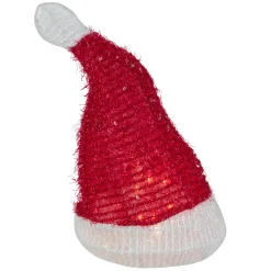 12.25" Lighted Santa Hat Christmas Tree Topper, Clear Lights