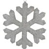 20" Lighted Silver Tinsel Snowflake Christmas Window Decor