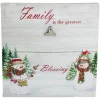 10" Lighted Snowman Family Blessing Christmas Canvas Wall Art With Photo Clip
