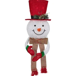 21.5" Lighted Snowman With Red Top Hat Christmas Tree Topper