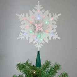 15" Lighted Three Dimensional Star Christmas Tree Topper - Multi Colored Lights