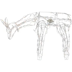 42" Lighted White Feeding Reindeer Animated Outdoor Christmas Decoration