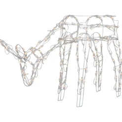 42" Lighted White Feeding Reindeer Outdoor Christmas Decoration