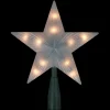 7" Lighted White Frosted 5-Point Star Christmas Tree Topper - Clear Lights