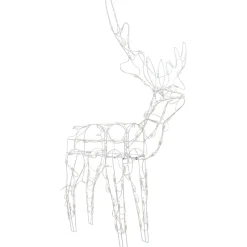 48" Lighted White Standing Reindeer Outdoor Christmas Yard Decoration