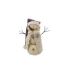 13" Lodge Snowman With Santa Hat Christmas Decoration