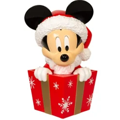 8" Mickey In Present Christmas Tree Topper, Unlit