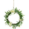 Mini Floral And Foliage Spring Wreath, Yellow 7"