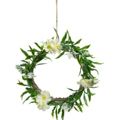 Mini Floral And Foliage Spring Wreath, Yellow 7"