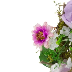 Mini Rose And Foliage Spring Wreath, Pink And Purple 8