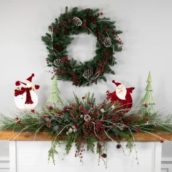 Mixed Eden Pine Artificial Christmas Wreath, 30-Inch, Unlit