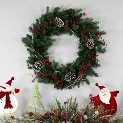 Mixed Eden Pine Artificial Christmas Wreath, 30-Inch, Unlit