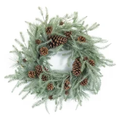 Mixed Pine And Cone Artificial Christmas Wreath, 24.5-Inch, Unlit