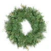 Mixed Pine And Glittered Berry Artificial Christmas Wreath - 24-Inch, Unlit