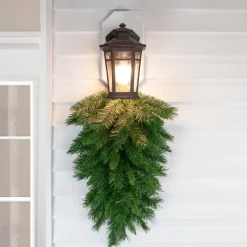 30" Mixed Pine Artificial Christmas Teardrop Swag, Unlit