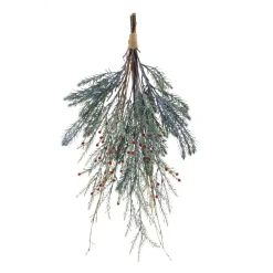 23.25" Mixed Pine Berry Artificial Christmas Teardrop Swag, Unlit