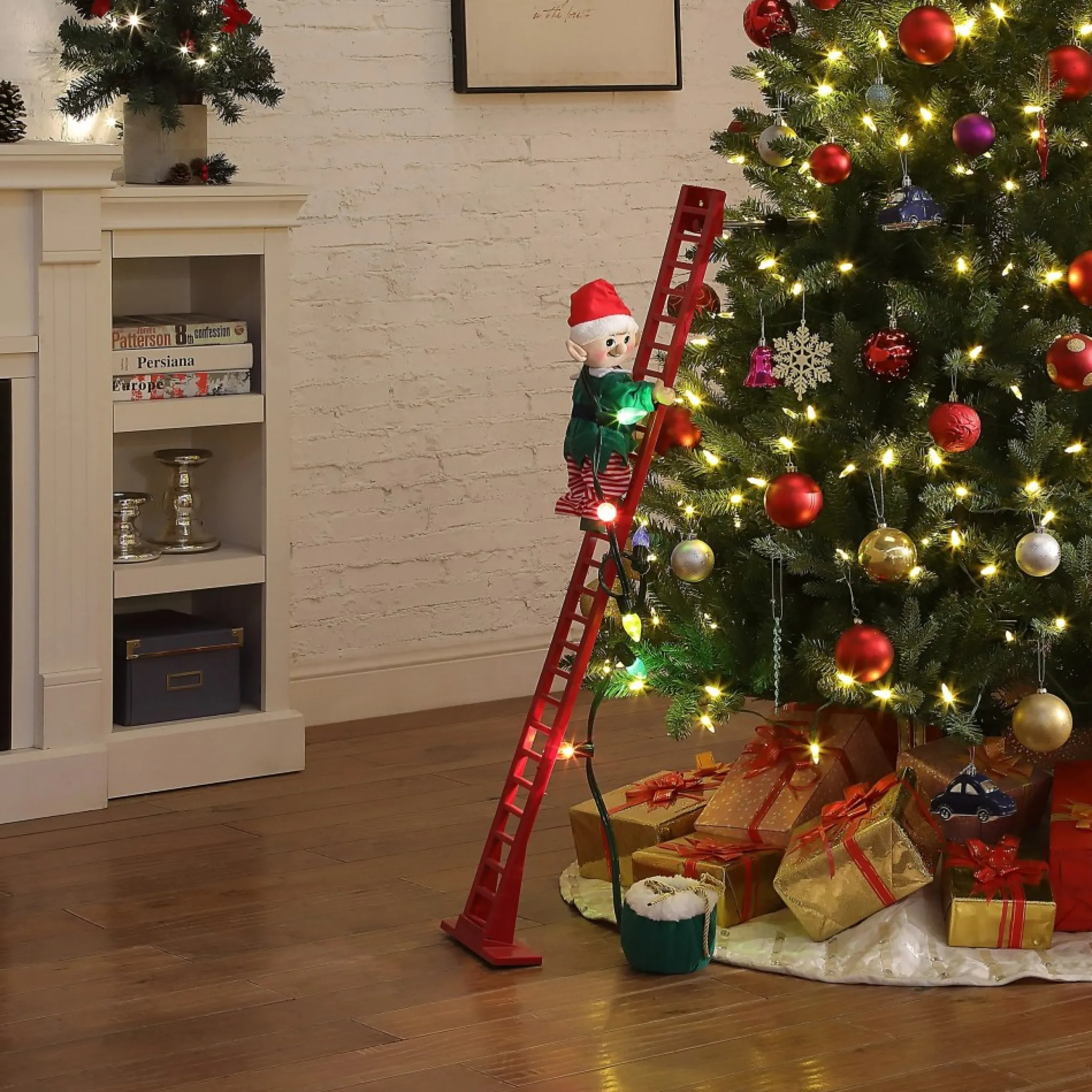 Mr. Christmas Animated And Musical Climbing Elf With Light Strand Decoration
