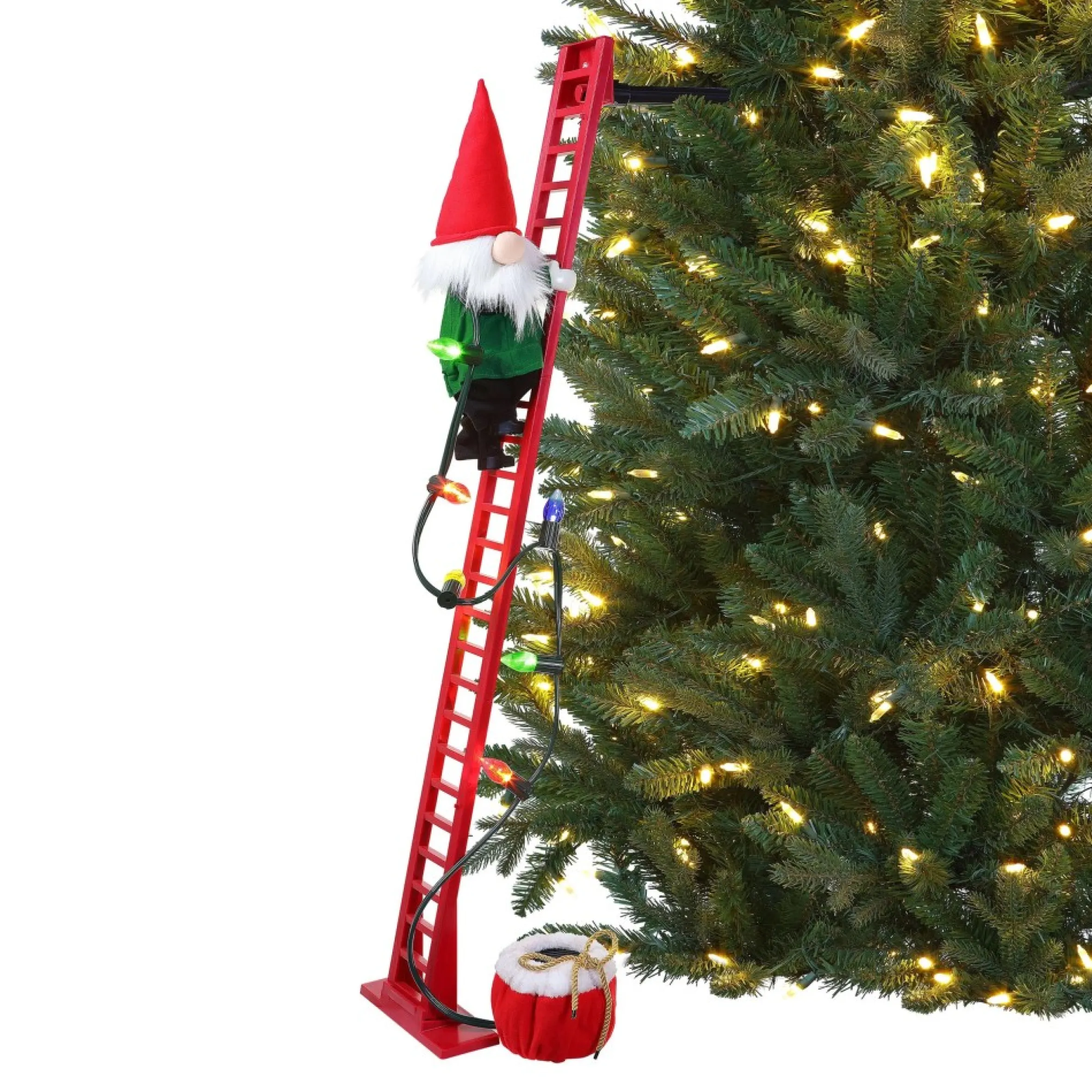 Mr. Christmas Animated And Musical Climbing Gnome With Light Strand Decoration